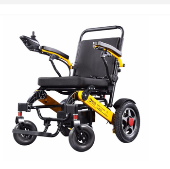 好哥（haoge） 电动轮椅车 折叠 轻便 老年人残疾人代步车 锂电池 铝合金 黄色特别版（可上飞机+送定位器