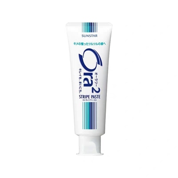 日本进口Ora2皓乐齿条纹牙膏140g 加钙固齿净白清新口气原装正品